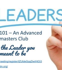 Leadership 101 – An Advanced Toastmasters Club